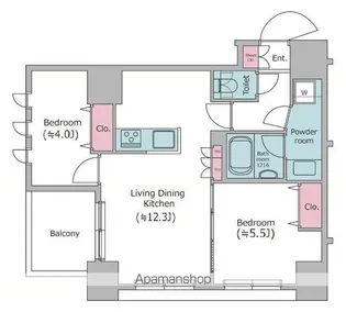 クレヴィアリグゼ日暮里【12階】の間取り