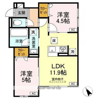 ASSETーCOURT元横山町【1階】の間取り