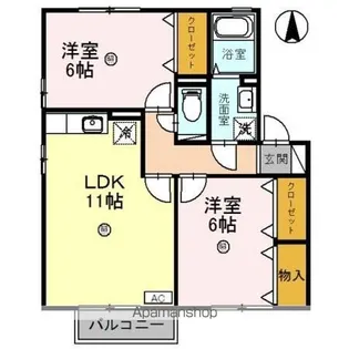 コンフォートヴィレッジ B【2階】の間取り