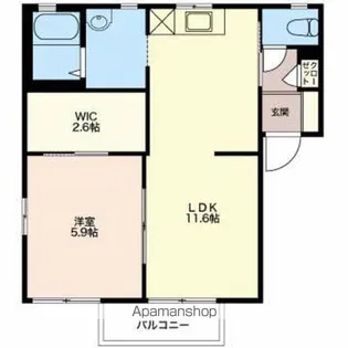 エスポワール古城AB【1階】の間取り