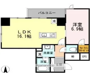 ロイヤルパークス大名【8階】の間取り
