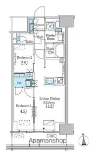 パークアクシス新宿百人町【6階】の間取り