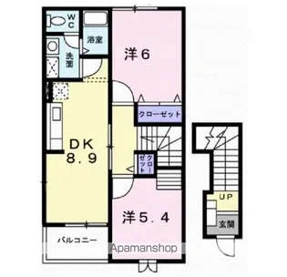 高丘リバーサイド【2階】の間取り