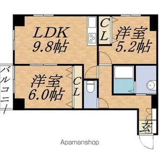 UURコート札幌南三条プレミアタワー【13階】の間取り