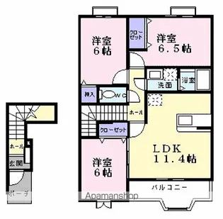 ヴェルタウンB【2階】の間取り