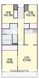 ファミール岡山【6階】の間取り
