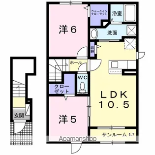 チラクシングプレイス【2階】の間取り