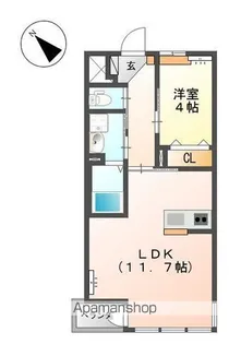 エクレール南花岡【201号室】の間取り