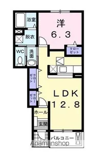 アルバ・田の上 B【1階】の間取り