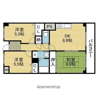 エレガンス巽【7階】の間取り