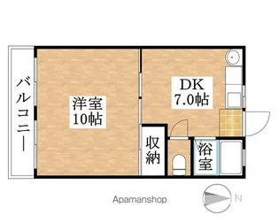 五丁目ハイツ【B3号室】の間取り