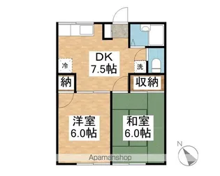 アーバイン大越ハイツB【101号室】の間取り