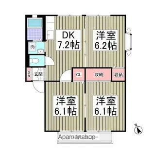 サンヴィレッジ木村F【2階】の間取り