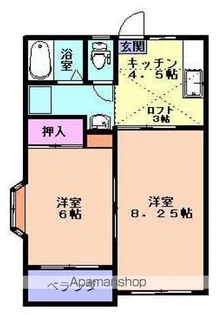 ハイムエスポワールD棟【206号室】の間取り