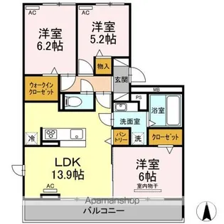 グランディール【2階】の間取り