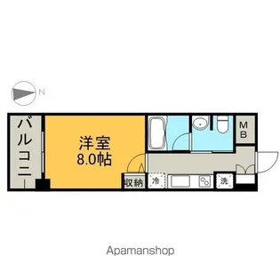 レジディア高岳【7階】の間取り