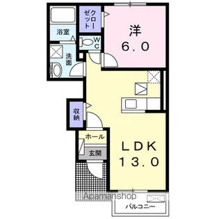 クレスト ヒルズ B【1階】の間取り
