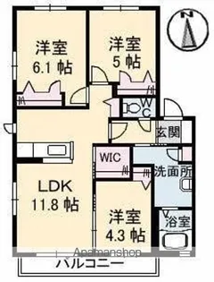 ロイヤルフェルティF・G棟【G102号室】の間取り