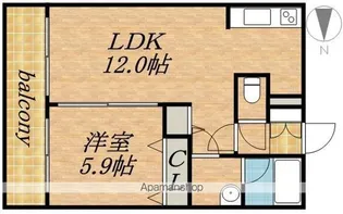 グランカーサ南13条【4階】の間取り