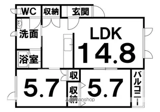 コーポマイロードⅡ【1階】の間取り