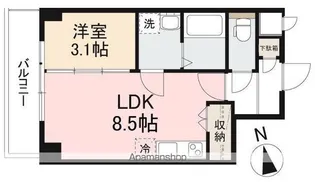 プレシャスタイム通町【8階】の間取り