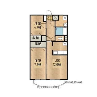 アルソ本宮【3階】の間取り