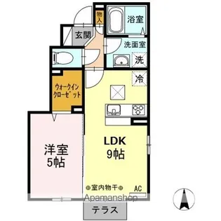 リバーサイド ホシノ Ⅴ【1階】の間取り