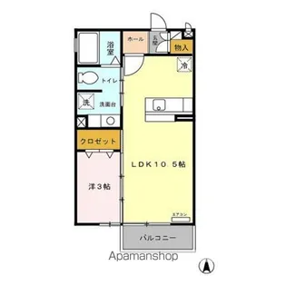 ルーエ三本柳 AB【1階】の間取り
