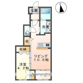 ルミーナ須賀川【102号室】の間取り