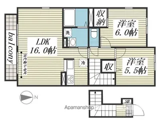 カーサクレールⅡ【2階】の間取り