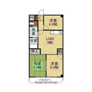 ヒルズ平和ヶ丘【5階】の間取り