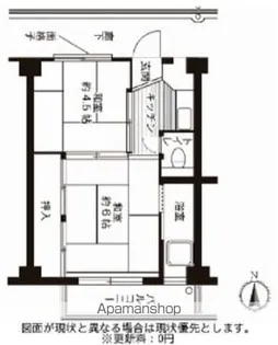 ビレッジハウス東金井1号棟【405号室】の間取り