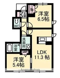 サンフラワー H棟【101号室】の間取り