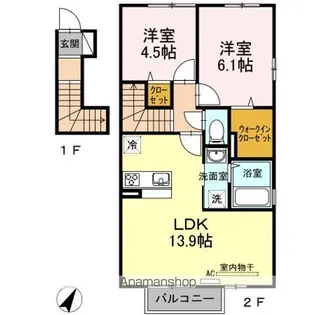 ビューメゾン【2階】の間取り