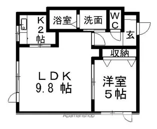 ラスティ月寒西B棟【202号室】の間取り