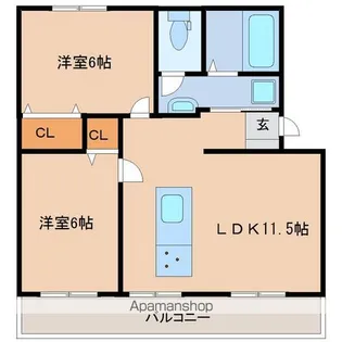高洲マンション【3階】の間取り