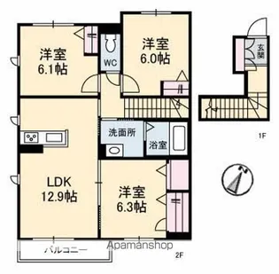 もみじコート B棟【2階】の間取り