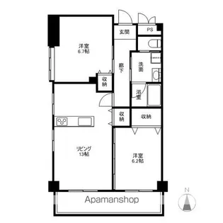 ライフコア上千田【2階】の間取り