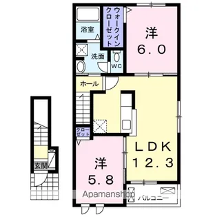 テラ・クオーレB【2階】の間取り