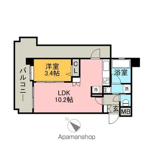 アクタス天神セントラルタワー【5階】の間取り