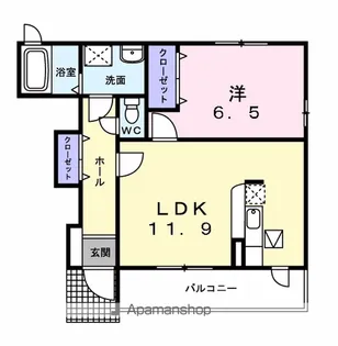 ノーブル・フォーシーズンB【1階】の間取り