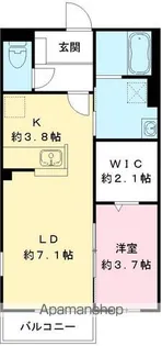 メルベーユコート C【102号室号室】の間取り