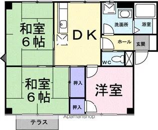 ハピネスハイム中妻 B【1階】の間取り