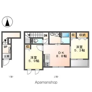 メーラロッサ【2階】の間取り