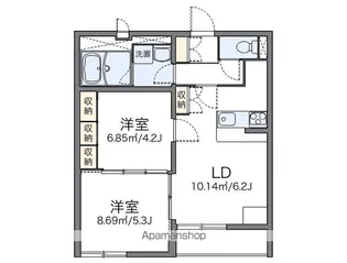 レオパレス上渋垂【211号室】の間取り