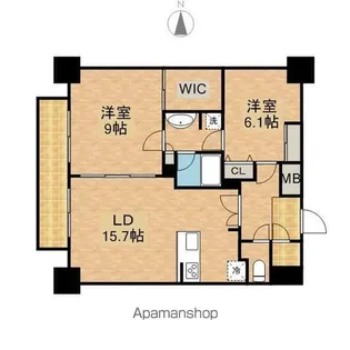 グラヴィス鶴舞【9階】の間取り
