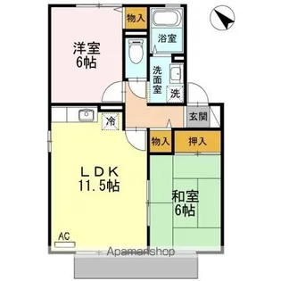 ルミエール・ハサマ C棟【1階】の間取り