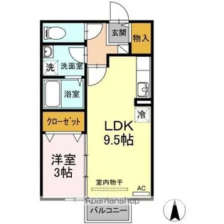 フローラルガーデン伏石【2階】の間取り
