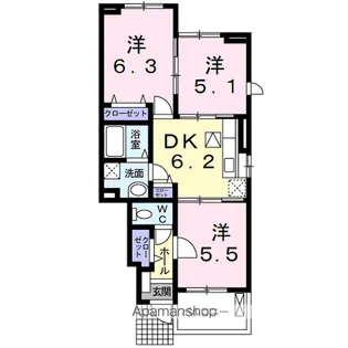ソレイユ【1階】の間取り