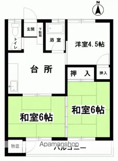 恵来利ハイツ【1階】の間取り